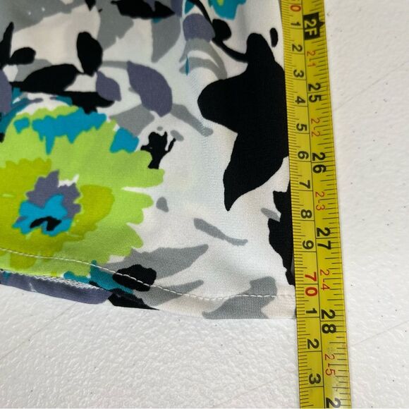 NWT Maggy L Petite White Green Abstract Floral Print Sleeveless Dress Women 4P - Picture 12 of 14